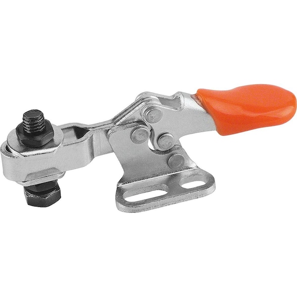 Toggle Clamp Mini Steel, Horizontal Foot, Comp:Plastic, Comp:Orange, M=M05X20
